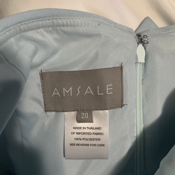 Amsale Ice Blue Jaylin Bridesmaid Dress - Picture 3 of 10